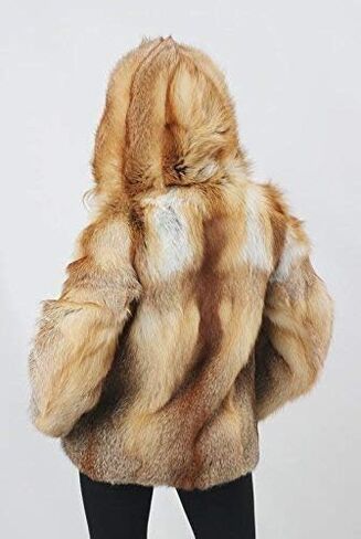 Fox Fur Coat Long Winter Coats for women Oversized Fur Jacket Windbreaker (Red) in Saudi Arabia