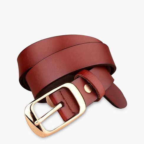 Ladies Belts,Elegant Ladies Genuine Cowhide Leather Belt Womens Waist Belt with Alloy Buckle Leather Design Belt 3 Sizes 105, 110,115CM (Color : Red B, Size : S 105 CM) in Saudi Arabia