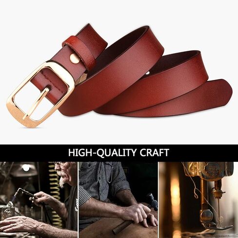 Ladies Belts,Elegant Ladies Genuine Cowhide Leather Belt Womens Waist Belt with Alloy Buckle Leather Design Belt 3 Sizes 105, 110,115CM (Color : Red B, Size : S 105 CM) in Saudi Arabia
