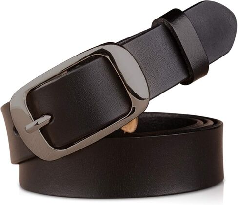 Ladies Belts,Elegant Ladies Genuine Cowhide Leather Belt Womens Waist Belt with Alloy Buckle Leather Design Belt 3 Sizes 105, 110,115CM (Color : Red B, Size : S 105 CM) in Saudi Arabia