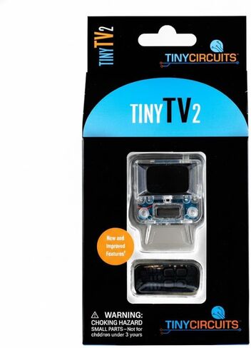 TinyTV 2 - تلفزيون ريترو محمول مع مقابض دوارة عاملة - قم بتحميل مقاطع الفيديو الخاصة بك بسهولة عبر USB على تلفزيونك الصغير (واضح) in Saudi Arabia