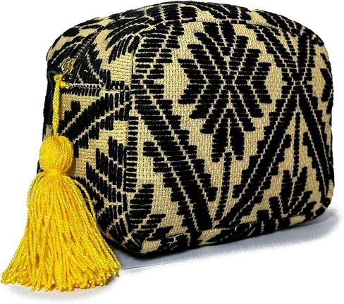Makeup bag "Rosalia", made by Jühue Artesanal, artisan makeup bag made in Mexico, Black makeup bag, Hand embroidery, Embroidered makeup bag, Mexican embroidery, Handmade, Bag for cosmetics. in Saudi Arabia