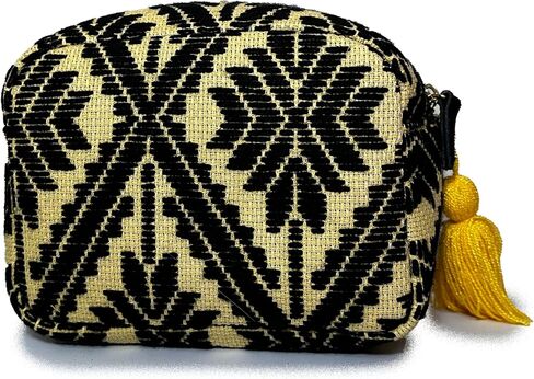 Makeup bag "Rosalia", made by Jühue Artesanal, artisan makeup bag made in Mexico, Black makeup bag, Hand embroidery, Embroidered makeup bag, Mexican embroidery, Handmade, Bag for cosmetics. in Saudi Arabia