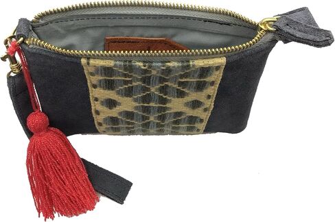 Purse "Rosario", made by Jühue Artesanal, Handmade purse made in Mexico, Brown Purse, hand embroidery, unique piece, Embroidered purse, Mexican embroidery, Made in Mexico, Suede Purse in Kuwait