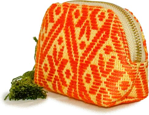 Coin purse "Ernestina", made by Jühue Artesanal, Handmade purse made in Mexico, Coral purse, hand embroidery, unique piece, Embroidered purse, Mexican embroidery, Made in Mexico in Saudi Arabia