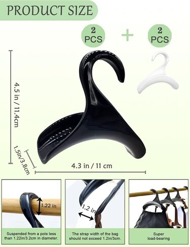 Purse Hangers for Closet, Bag Hanger 11PCS Purse Holder for Closet Backpack Hanger Hook for Organizer Storage Purses Tote Bag Backpacks Handbags(Grey) in Saudi Arabia