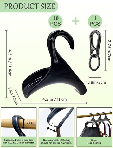 Purse Hangers for Closet, Bag Hanger 11PCS Purse Holder for Closet Backpack Hanger Hook for Organizer Storage Purses Tote Bag Backpacks Handbags(Grey) in Kuwait