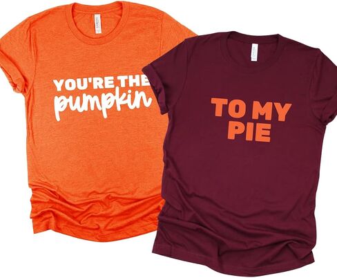 You're The Pumpkin to My Pie Thanksgiving Couple Outfits, His and Her Thanksgiving Shirts for Couple, Matching Thanksgiving Couple Shirts, Funny Thanksgiving Couples Tshirt Plus Size. in Saudi Arabia
