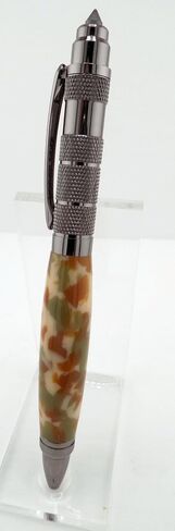 Handmade Survival ballpoint pen. Gunmetal trim. Camouflage body. Black ink. Emergency glass breaking tip feature. in Saudi Arabia