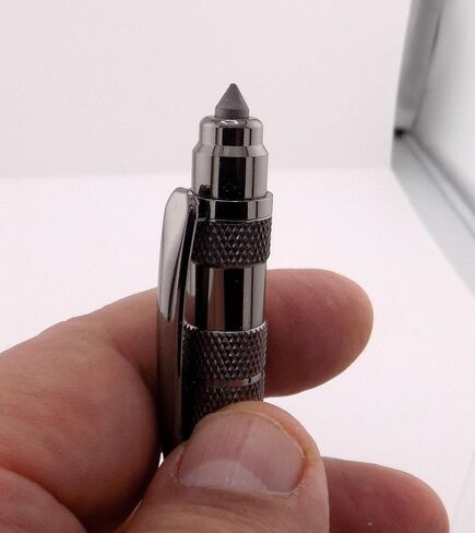 Handmade Survival ballpoint pen. Gunmetal trim. Camouflage body. Black ink. Emergency glass breaking tip feature. in Saudi Arabia
