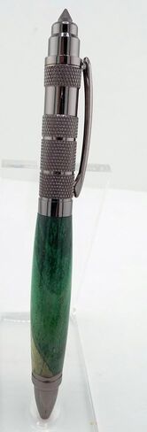 Handmade Survival ballpoint pen. Gunmetal trim. Green tamarind. Black ink. Emergency glass breaking tip feature. in Saudi Arabia