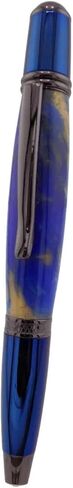 Handmade Sierra Mesa ballpoint pen. Gold and blue acrylic body. Metallic Blue and Gunmetal Trim. Black ink. in Saudi Arabia