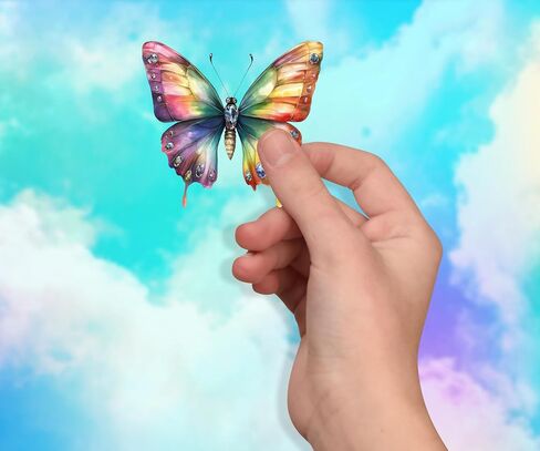 25-Piece Watercolor Butterfly Handmade Stickers Set – Glossy Vinyl Decals for Laptops, Journals, Notebooks & Scrapbooking – Garden Lover Gift in Saudi Arabia