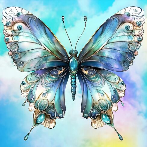 25-Piece Watercolor Butterfly Handmade Stickers Set – Glossy Vinyl Decals for Laptops, Journals, Notebooks & Scrapbooking – Garden Lover Gift in Saudi Arabia