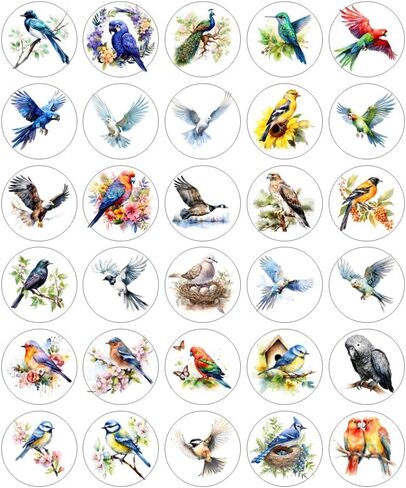 90 Watercolor Birds Handmade Stickers Scrapbook Journal Planner Envelope Label 1.5 inch Round Seals Party Favor in Saudi Arabia