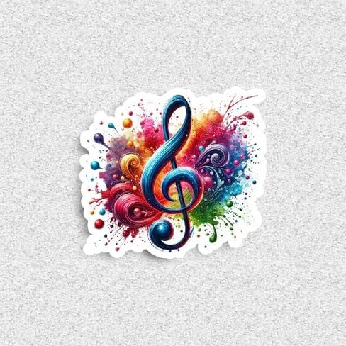 20 Handmade Colorful Music Staff Stickers Glossy Stickers for Journals, Scrapbooks, Laptops & Crafts in Saudi Arabia