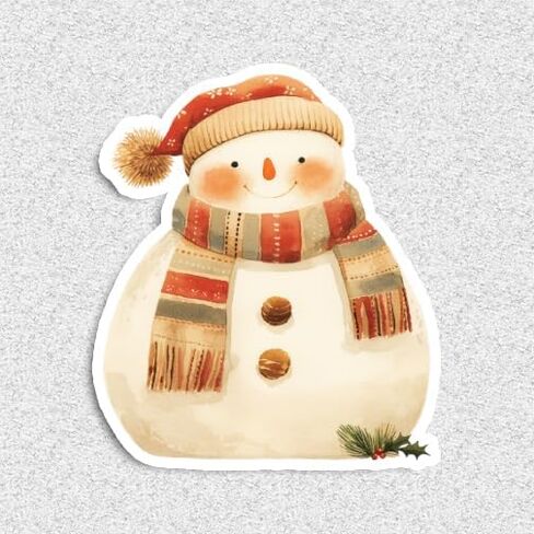 30 Handmade Christmas Snowmen Stickers Glossy Stickers for Journals, Scrapbooks, Laptops & Crafts in Saudi Arabia