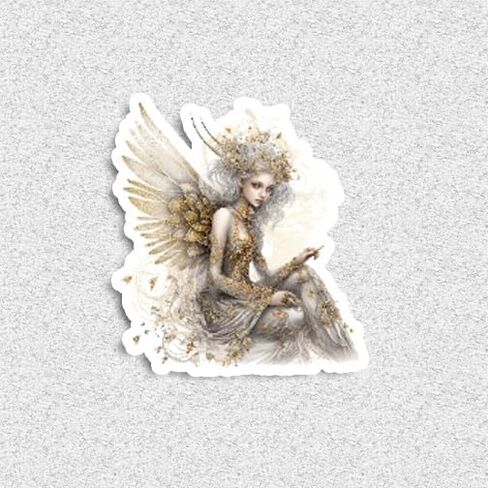 15 Handmade Golden Fairies Garden Stickers Glossy Stickers for Journals, Scrapbooks, Laptops & Crafts in Saudi Arabia