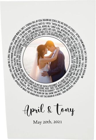 Song Lyrics Greeting Card | Custom Photo | Personalized Vinyl Record | Couples Gift in Saudi Arabia