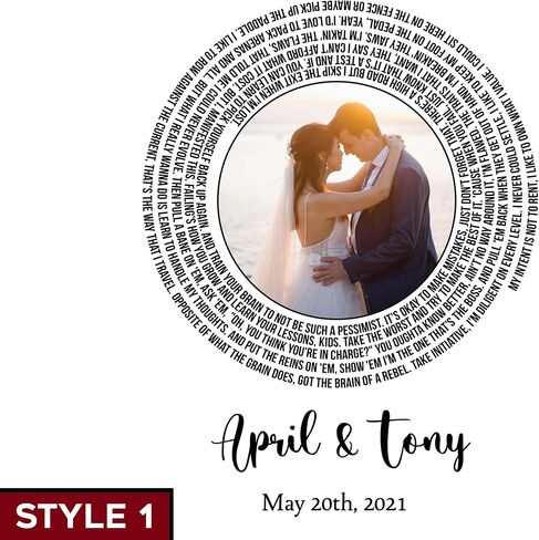 Song Lyrics Greeting Card | Custom Photo | Personalized Vinyl Record | Couples Gift in Saudi Arabia