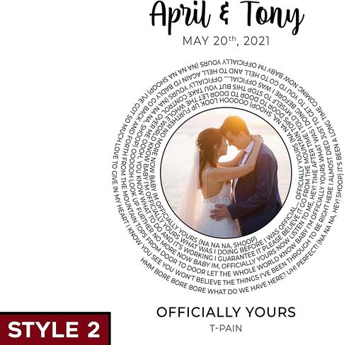 Song Lyrics Greeting Card | Custom Photo | Personalized Vinyl Record | Couples Gift in Saudi Arabia