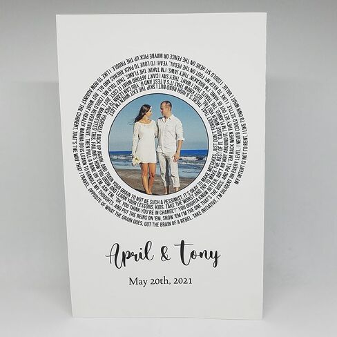 Song Lyrics Greeting Card | Custom Photo | Personalized Vinyl Record | Couples Gift in Saudi Arabia
