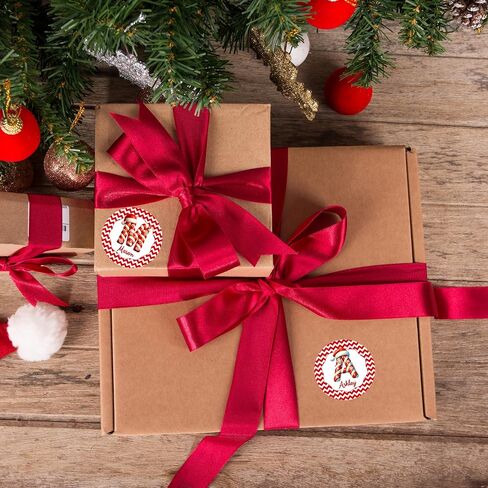 Personalized Christmas Gift tag Sticker Labels with Name and Initial (Elf) in Saudi Arabia