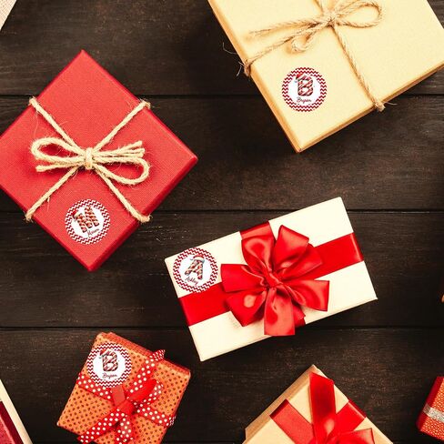 Personalized Christmas Gift tag Sticker Labels with Name and Initial (Elf) in Saudi Arabia