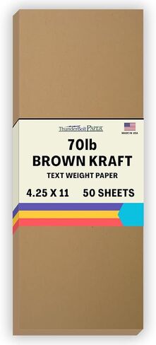 100 Brown Kraft Fiber 28/70 Pound Text (Not Card/Cover) Paper Sheets - 11 X 17 Inches - 70 Pound Weight Tabloid|Ledger|Booklet Size - Rich Earthy Color with Natural Fibers - Smooth Finish in Saudi Arabia