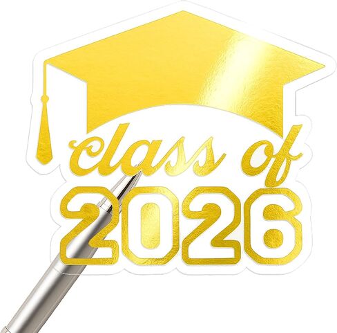120 × ملصقات هدايا لحفلات التخرج فئة 2026، أختام مظروف التخرج، ملصقات دعوة لإعلان التخرج ذات شكل غير منتظم مع لاصق قوي، عرض 2 بوصة (رقائق ذهبية) in Kuwait