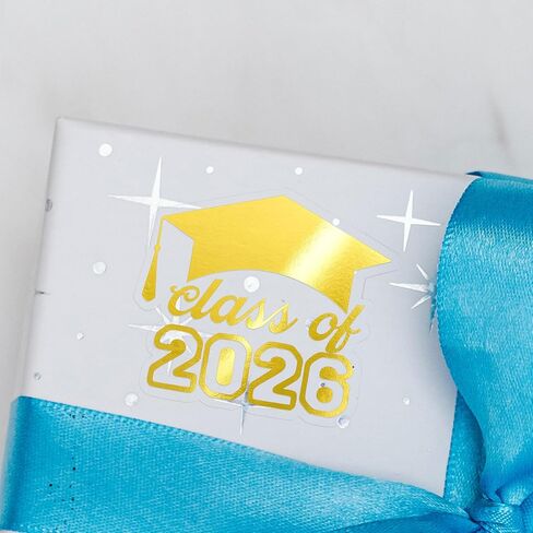 120 × ملصقات هدايا لحفلات التخرج فئة 2026، أختام مظروف التخرج، ملصقات دعوة لإعلان التخرج ذات شكل غير منتظم مع لاصق قوي، عرض 2 بوصة (رقائق ذهبية) in Kuwait