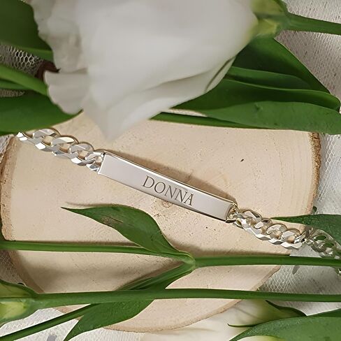 Id Bracelet - Custom Name Bracelets - Silver Engraved Name Bracelet - Gold Bar Bracelet Gift for Wife - Kids Id Bracelet - Unisex Id Bracelet in Saudi Arabia