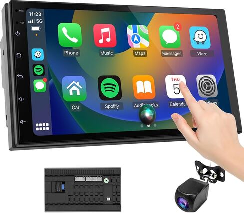 7 Inch Double Din Car Stereo Touchscreen Wireless CarPlay Screen for Car & Android Auto Head Unit for All Cars,Support iOS 26,Excluding Camera in Kuwait