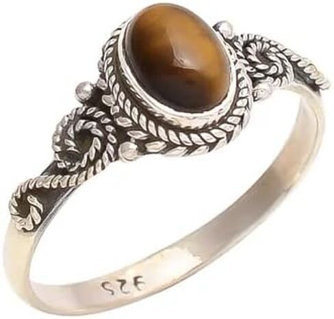 Natural Tiger Eye Ring, 925 Sterling Silver, Boho Ring, Handmade Ring For Woman’s, Anniversary Gift Ring, Dainty Ring, Beautiful ring, Boho Style, Oval Gemstone Ring, Trending Ring, Tiger Eye Jewelry in Saudi Arabia