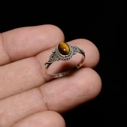 Natural Tiger Eye Ring, 925 Sterling Silver, Boho Ring, Handmade Ring For Woman’s, Anniversary Gift Ring, Dainty Ring, Beautiful ring, Boho Style, Oval Gemstone Ring, Trending Ring, Tiger Eye Jewelry in Saudi Arabia
