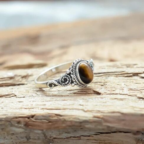 Natural Tiger Eye Ring, 925 Sterling Silver, Boho Ring, Handmade Ring For Woman’s, Anniversary Gift Ring, Dainty Ring, Beautiful ring, Boho Style, Oval Gemstone Ring, Trending Ring, Tiger Eye Jewelry in Saudi Arabia