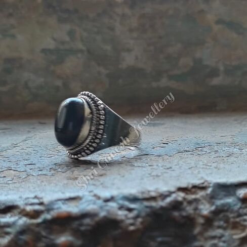 خاتم حجر القمر الطبيعي، فضة استرليني 925، خاتم بوهو، خاتم مصنوع يدويًا للنساء، خاتم هدية الذكرى السنوية، خاتم جميل، نمط بوهو، خاتم أحجار كريمة بيضاوية، خاتم أحجار كريمة زرقاء النار in Saudi Arabia