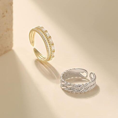 925 Sterling Silver Thumb Ring for Women Dainty Stackable Gold Ring Handmade Twist Stacking Ring Friendship Ring in Saudi Arabia