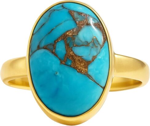 Rainbow Moonstone Ring for Women in 925 Silver with 18K Gold Plating – Oval Cut Natural Gemstone | Textured Minimalist Design | Daily, Party & Office Wear Jewelry Gift in Saudi Arabia