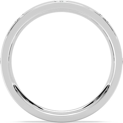 925 Sterling Silver 0.25 Cttw Round Moissanite 5-Stone Bezel Set Station Wedding Band for Women in Saudi Arabia
