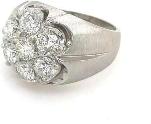 Finecreation_usa-2.00Ct خاتم زفاف رجالي مصنوع من الألماس بشكل دائري من الذهب الأبيض عيار 14 قيراط ومصنوع من الفضة الإسترلينية عيار 925 (أبيض، 12) in Saudi Arabia