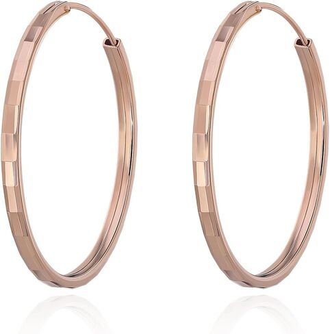 Meissa 2.5mm Sterling Silver Large Hoop Earrings for Women Gold Filled Hammered Hoop Earrings Thin Lightweight Loop Earrings, 1.6 Inches in Saudi Arabia