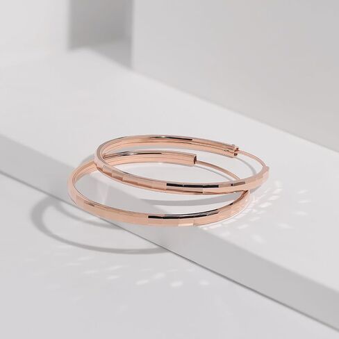Meissa 2.5mm Sterling Silver Large Hoop Earrings for Women Gold Filled Hammered Hoop Earrings Thin Lightweight Loop Earrings, 1.6 Inches in Saudi Arabia