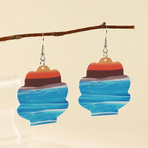 Sea Turtle Earrings for Women Seahorse Earrings Boho Dangle Drop Earrings Sea Animal Earrings Summer Beach Earrings Trendy Jewelry for Women (Blue) in Saudi Arabia