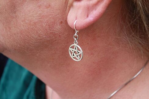 Pentacle Earrings Pentagram Wiccan Pagan - 5 pointed Star Latch Back in Saudi Arabia