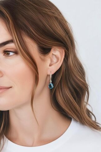 النمساوي الكريستال الدمعة الأذواق تتدلى للنساء | 925 الفضة الاسترليني | المجوهرات hypoallergenic | أقراط إسقاط عصرية خفيفة الوزن | مصنوعة يدويا (أكوامارين) in Saudi Arabia