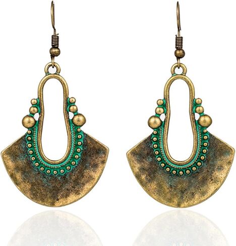 Boho Earrings for Women Vintage Turquoise Dangle Earrings Irregular Ethnic Earrings Dainty Bohemian Jewelry in Saudi Arabia