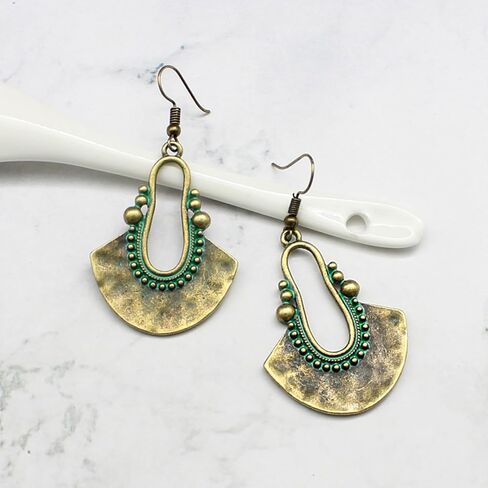 Boho Earrings for Women Vintage Turquoise Dangle Earrings Irregular Ethnic Earrings Dainty Bohemian Jewelry in Saudi Arabia