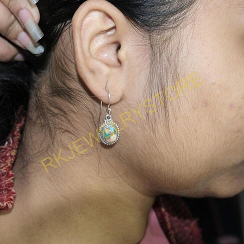 Spiny Oyster Turquoise 925 Sterling Silver Handmade Drop Dangle Earrings Turquoise Jewelry Valentines Day Gift Jewelry For Wife Girlfriend in Saudi Arabia