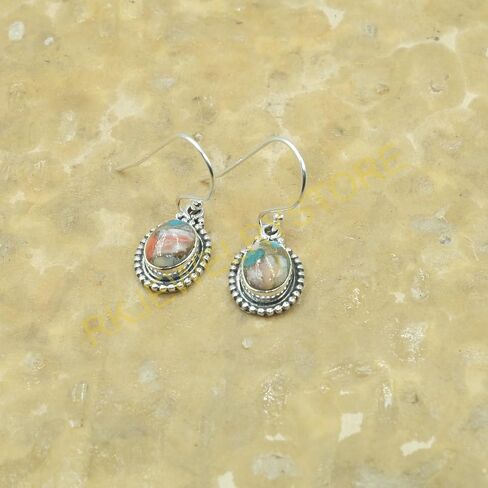 Spiny Oyster Turquoise 925 Sterling Silver Handmade Drop Dangle Earrings Turquoise Jewelry Valentines Day Gift Jewelry For Wife Girlfriend in Saudi Arabia